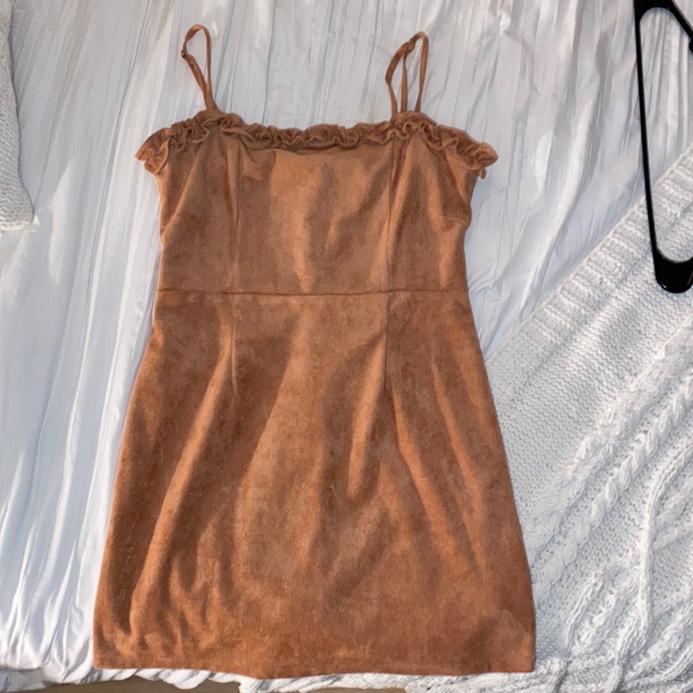 Fika the brand, size S, dress suede material, light brown, lightly worn